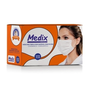 Máscara Descartável Branca com Elástico Medix com 50un
