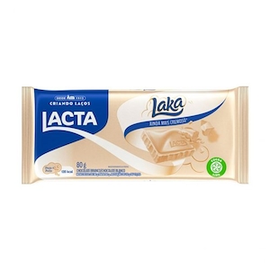 Barra de Chocolate Branco Lacta Laka 80 G