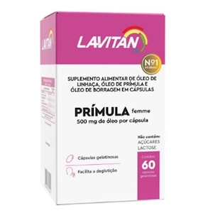 Prímula Femme 500mg Lavitan Cimed Caixa 60 Cápsulas
