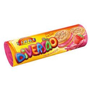 Biscoito Recheado Diversão Kids Sabor Morango sem Lactose Liane 115g