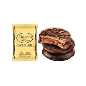 Alfajor Doce de Leite Coberto com Chocolate Branco Buenos Alfajores 55g
