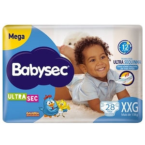 Fralda Descartável Babysec Ultra Sec Xxg Megapacote 28unids