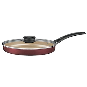 Frigideira Antiaderente Reta Turim com Tampa Vermelha 22cm Tramontina