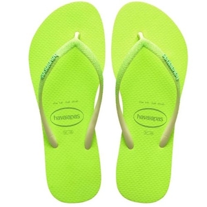 Chinelo Havaianas Slim Glitter Neon Lima N39/40