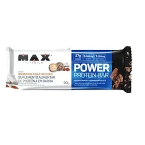 Barra de Proteína Power Protein Bar Bombom de Avelã com Coco Max Titanium 90g