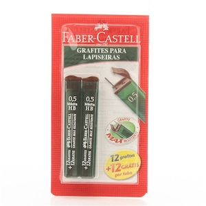 Grafite para Lapiseira Faber Castell Hb 0.5mm Embalagem 24 Un