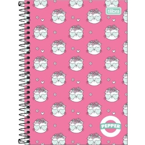 Caderno Espiral Capa Dura Pepper 1/4 80 Folhas