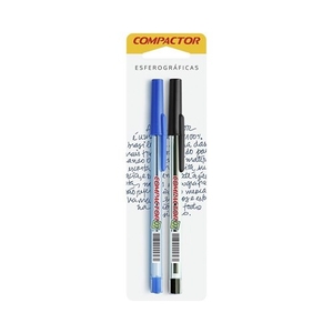 Caneta Compactor Esferográfica 07 com 2 Azul/Preta