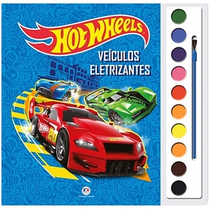 Livro para Colorir Hot Wheels Veículos Eletrizantes com Aquarela e Pincel Ciranda Cultural