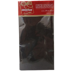 Papel de Seda Preto 49x69cm Cromus Embalagem com 3 Unidades