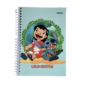 Caderno Capa Dura Espiral Lilo e Stitch Disney Star School 80 Folhas