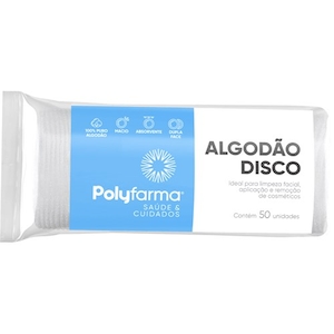 Algodão Disco Ziplock Polyfarma 50un