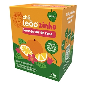 Chá Leãozinho Laranja Cor de Rosa Leão 23g Caixa com 10un