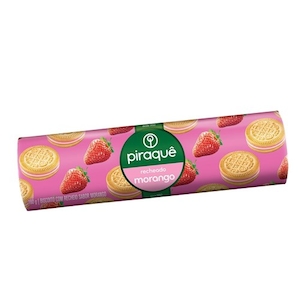 Biscoito Recheado Sabor Morango Piraquê 160g