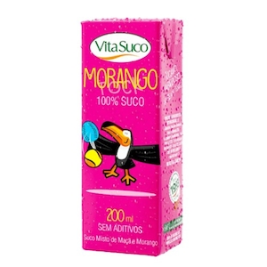 Suco Natural Sabor Morango sem Adição de Açúcares e Conservantes Vita Suco 200ml