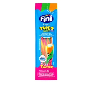 Bala Twister Tubes Ácidos Sabor Frutas Silvestres Fini 15g