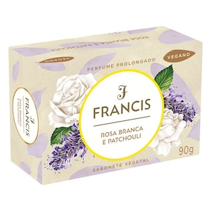 Sabonete em Barra Vegetal Rosa Branca e Patchouli Francis 90g