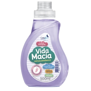Lava Roupas Líquido Vida Macia Bebê Embalagem 500ml