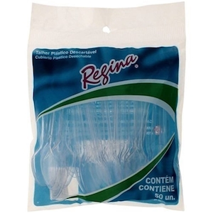 Colher Plástica Regina Cristal Embalagem 50 Un