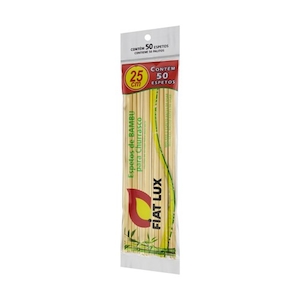 Espetos de Churrasco de Bambu 25cm Fiat Lux com 50un