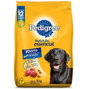 Ração para Cães Adultos Nutrição Essencial Sabor Carne Pedigree 15kg