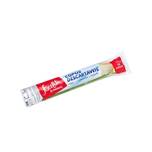 Copo Descartável Facilita & Pronto Transparente/Branco 300ml 100un