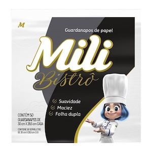 Guardanapo Bistrô Folha Dupla 30x29,5cm Mili 50un