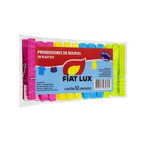 Prendedores de Roupa de Plástico Fiat Lux com 12un