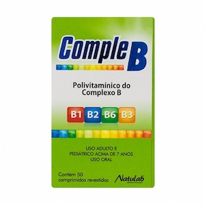 Comple B 9,532mg + 1,049mg + 3,039mg + 12,5mg Natulab Caixa com 50 Comprimidos Revestidos