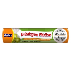 Embalagem Plástica Descartável 2kg 20x33cm Giopack Rolo 50 Un