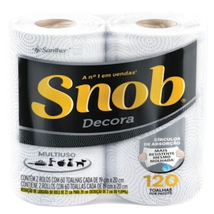 Toalha de Papel Folha Dupla Decorada Snob 2un