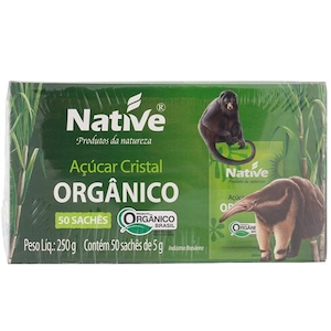 Açúcar Orgânico Cristal Native Pacote 250g 50 Sachês