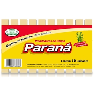 Prendedor de Roupa Paraná Bambu Embalagem 10un