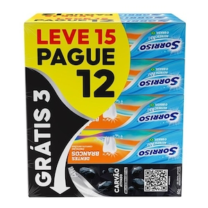 Creme Dental Clareador Sorriso Dentes Brancos 90g 12 Unidades + Creme Dental Clareador Sorriso Carvão Ativa o 60g 3 Unidades