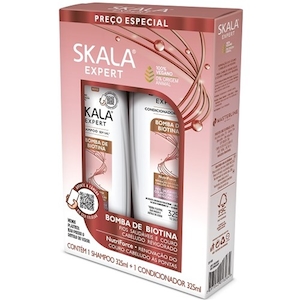 Kit Shampoo 325ml + Condicionador Bomba de Biotina 325ml Skala