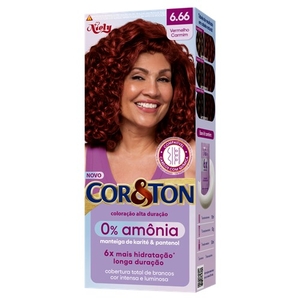 Coloração de Cabelo Creme 6.66 Vermelho Carmim Niely Cor&Ton Niely
