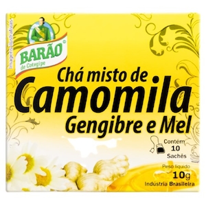 Chá de Camomila, Gengibre e Mel Barão 10g