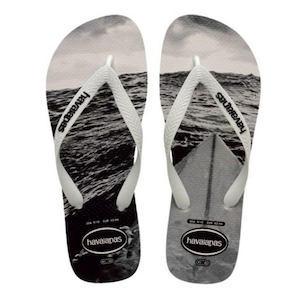 Chinelo Havaianas Hype Branco Preto e Cinza Nº43/44