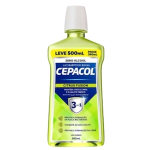 Enxaguante Antisséptico Bucal Citrus Fusion sem Álcool Cepacol 500ml