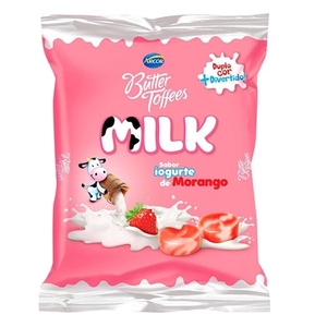 Bala Butter Toffees Milk Sabor Iogute de Morango Arcor 48g
