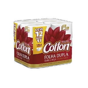 Papel Higiênico Folha Dupla Cotton 30m Leve 12 Pague 11 Unidades