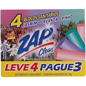 Bloco Sanitário Lavanda Refil Zap Clean 30g Leve 4 Pague 3