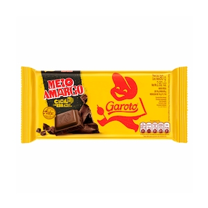 Chocolate em barra sabor chocolate Meio Amargo Garoto 80g