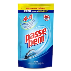 Facilitador de Passar Roupas 4 Em 1 Passe Bem Refil 400ml