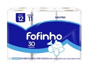 Papel Higiênico Fofinho Folha Simples Neutro Pacote 12un