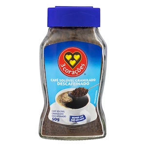 Café Solúvel 3 Corações Vidro 50g