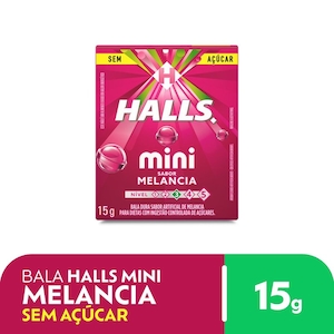 Bala Mini Melancia sem Açúcar Halls 15g