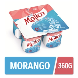 Iogurte Sabor Polpa de Morango Zero Lactose Molico 360g 4un