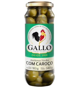 Azeitonas Verdes com Caroço Gallo Vidro 183g