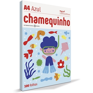 Papel Chamequinho A4 Azul Pacote 100 Folhas
